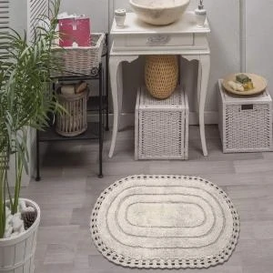 YANA (беж) Коврик для ванной кружевной 50х70